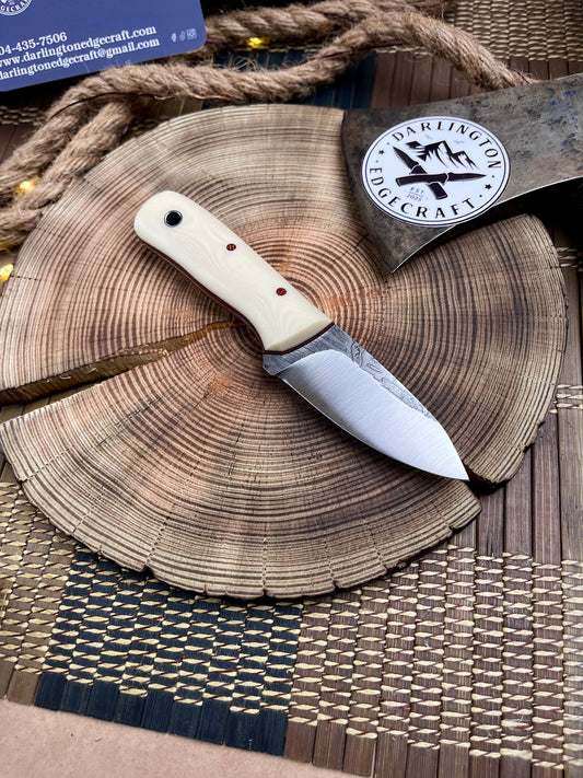 The Pioneer - Ivory Linen Micarta - Tapered A2