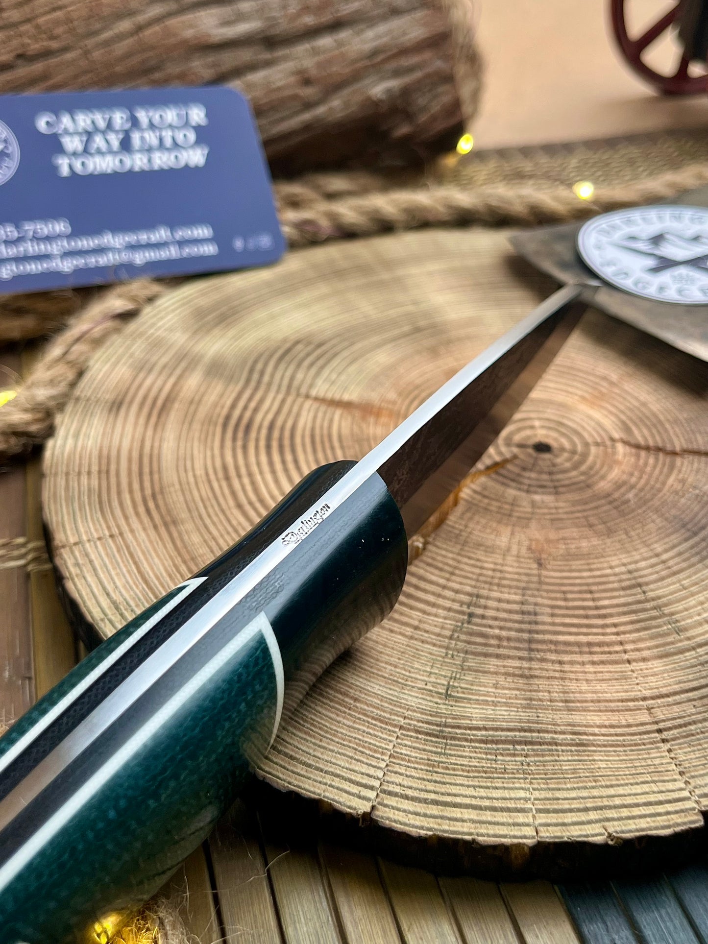 Cowboy - Green Galaxy Bolstered Juniper Green Jute Micarta - Tapered A2