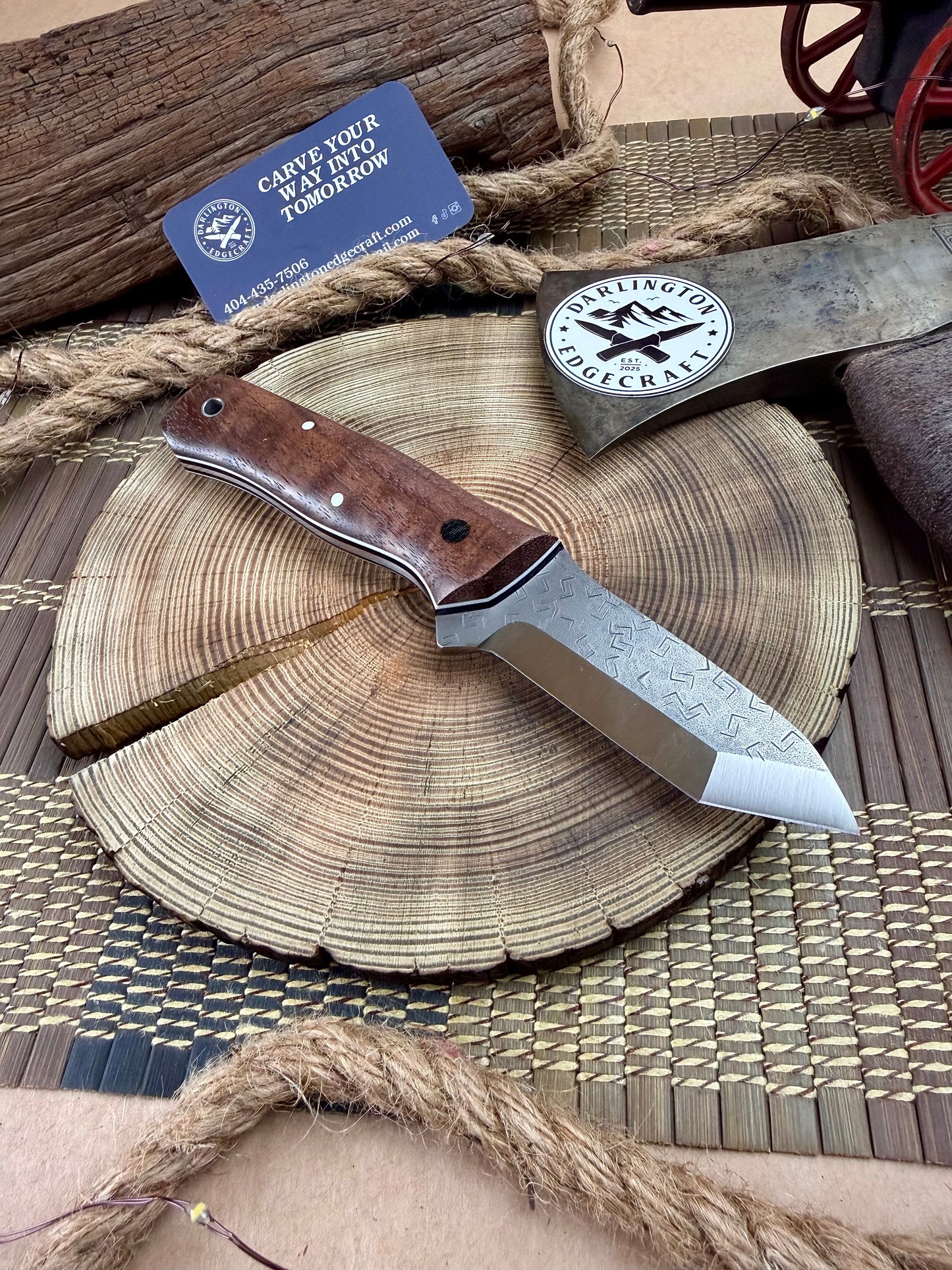 Gideon’s Tanto - Curly Walnut - Tapered Nitro V