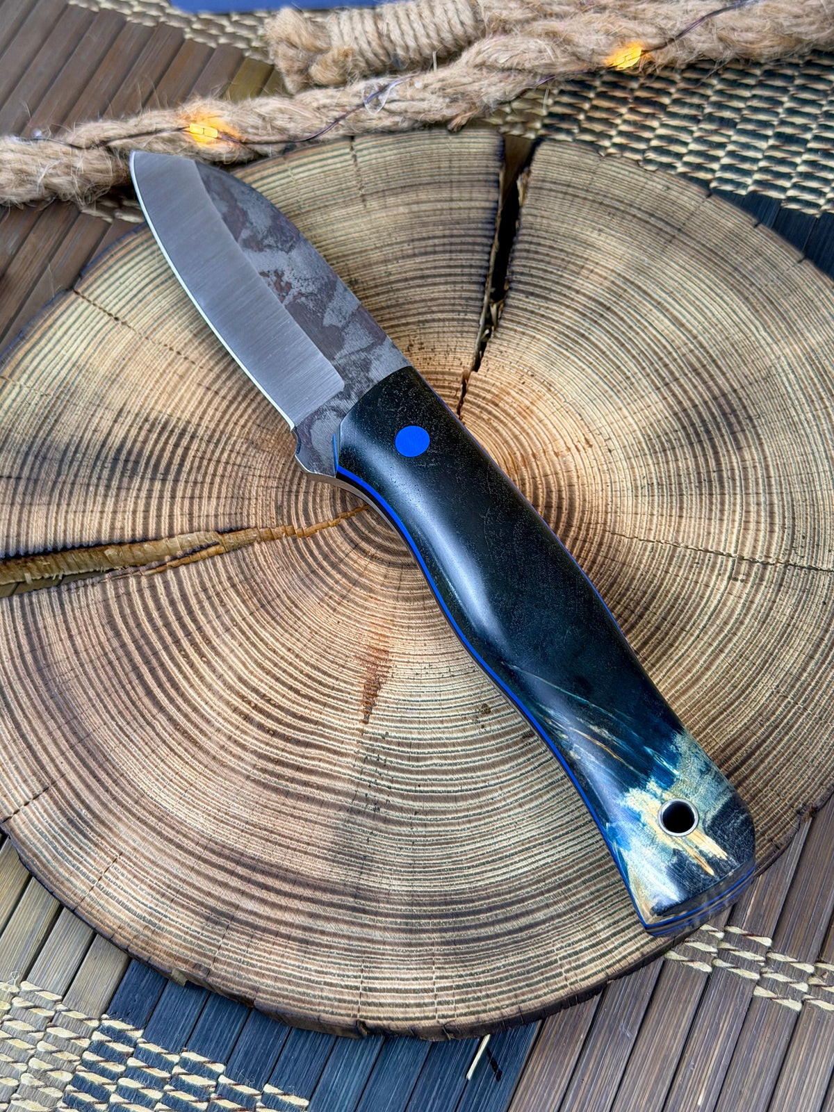 Rudolph - Green/Blue Stabilized Maple Burl - Tapered CPM154