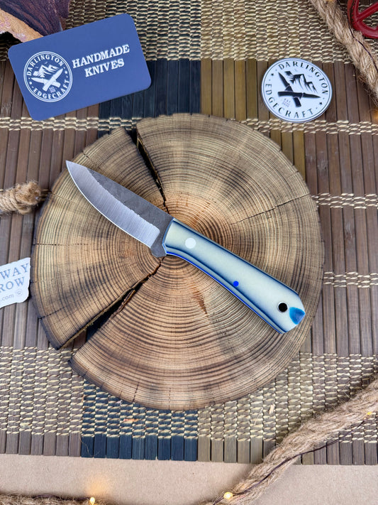Sugar - Bone and Blue Paper Micarta - Tapered A2