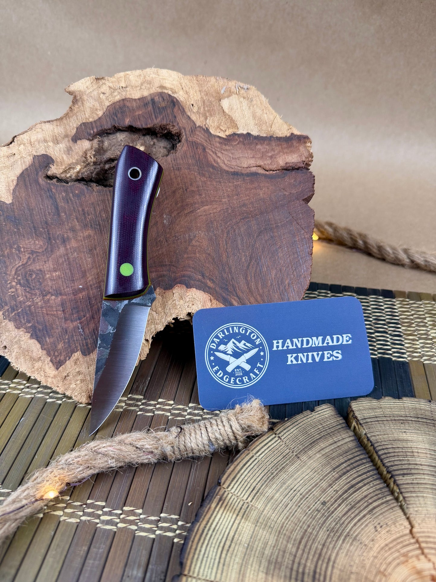 Silo - Burgundy Canvas Micarta - Tapered Nitro V