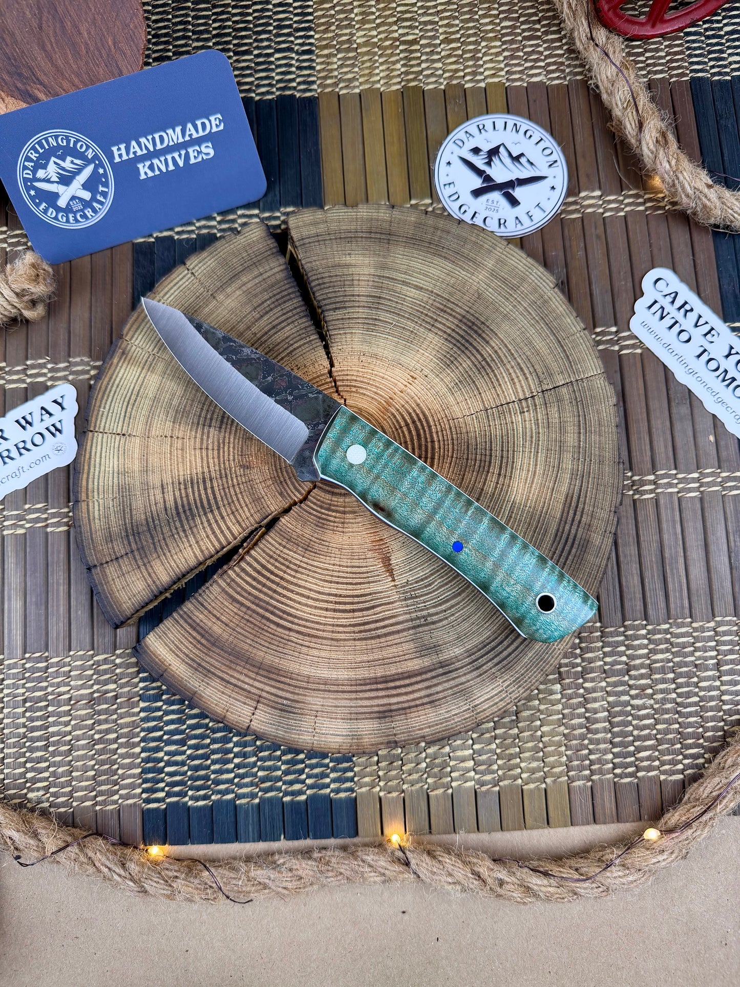 Valkyrie - Teal Dyed Curly Maple - Tapered Nitro V
