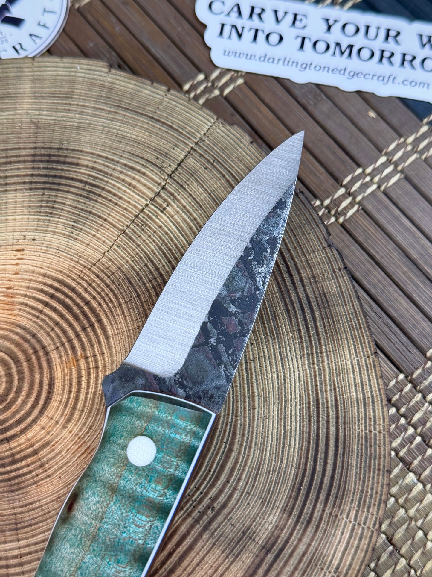 Valkyrie - Teal Dyed Curly Maple - Tapered Nitro V