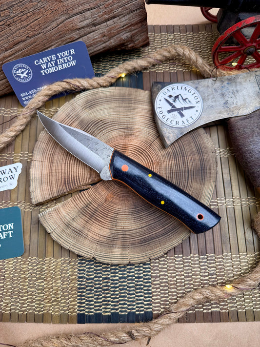 Chip Clip - Obsidian Jute Micarta - Tapered Nitro V