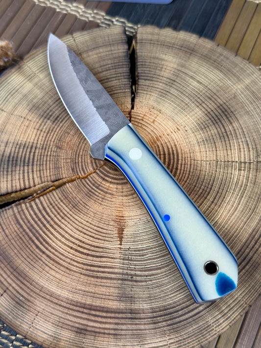 Sugar - Bone and Blue Paper Micarta - Tapered A2