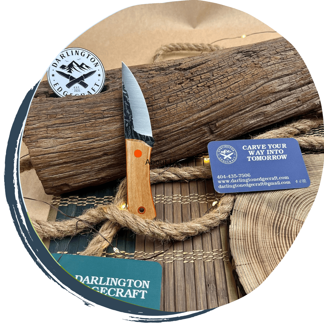 handmade knife with wooden handle